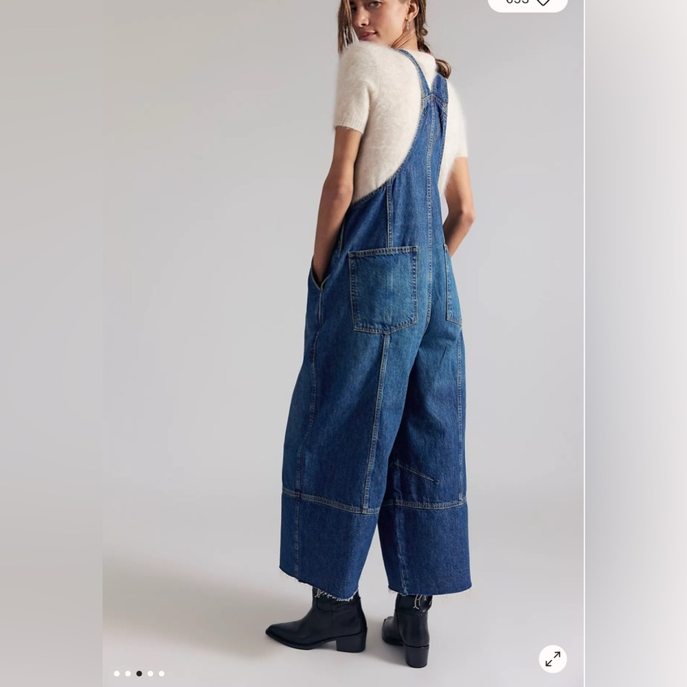 FREE PEOPLE WE THE FREE RAMBLER OVERALLS SIZE X-LARGE AFTER MIDNIGHT NWT - Picture 2 of 14